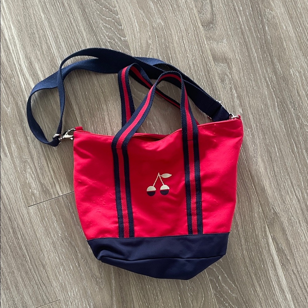 Bonpoint Red Tote Bag with shoulder strap